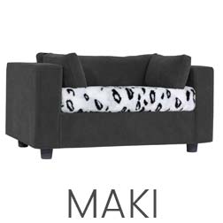 Canapé pour chien avec housse Gris plaid Maki